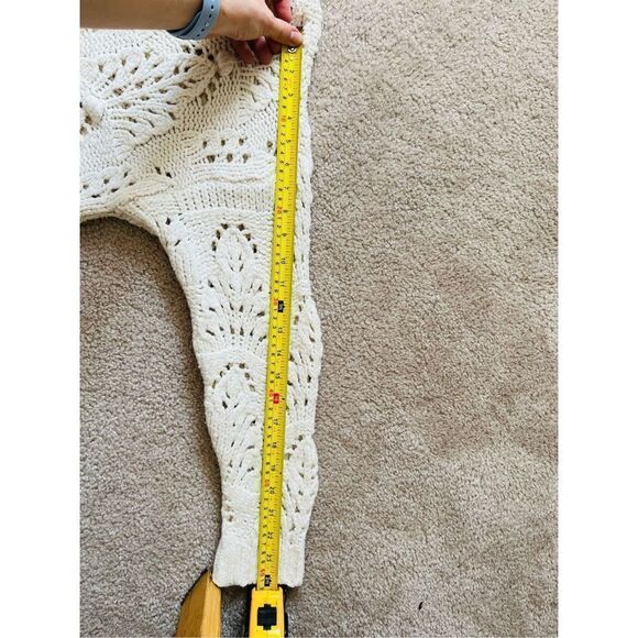 Aerie Cream Pointelle Chunky Knit Sweater Women’s Size S - Picture 6 of 11